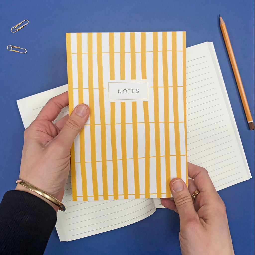 yellow stripe notebook