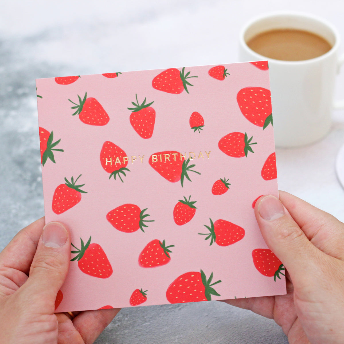 Strawberry Birthday Card | Gold Foiled | Lizzie Chancellor