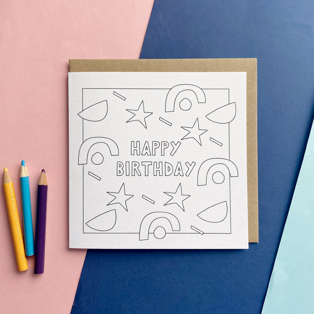 Colour in Birthday Card