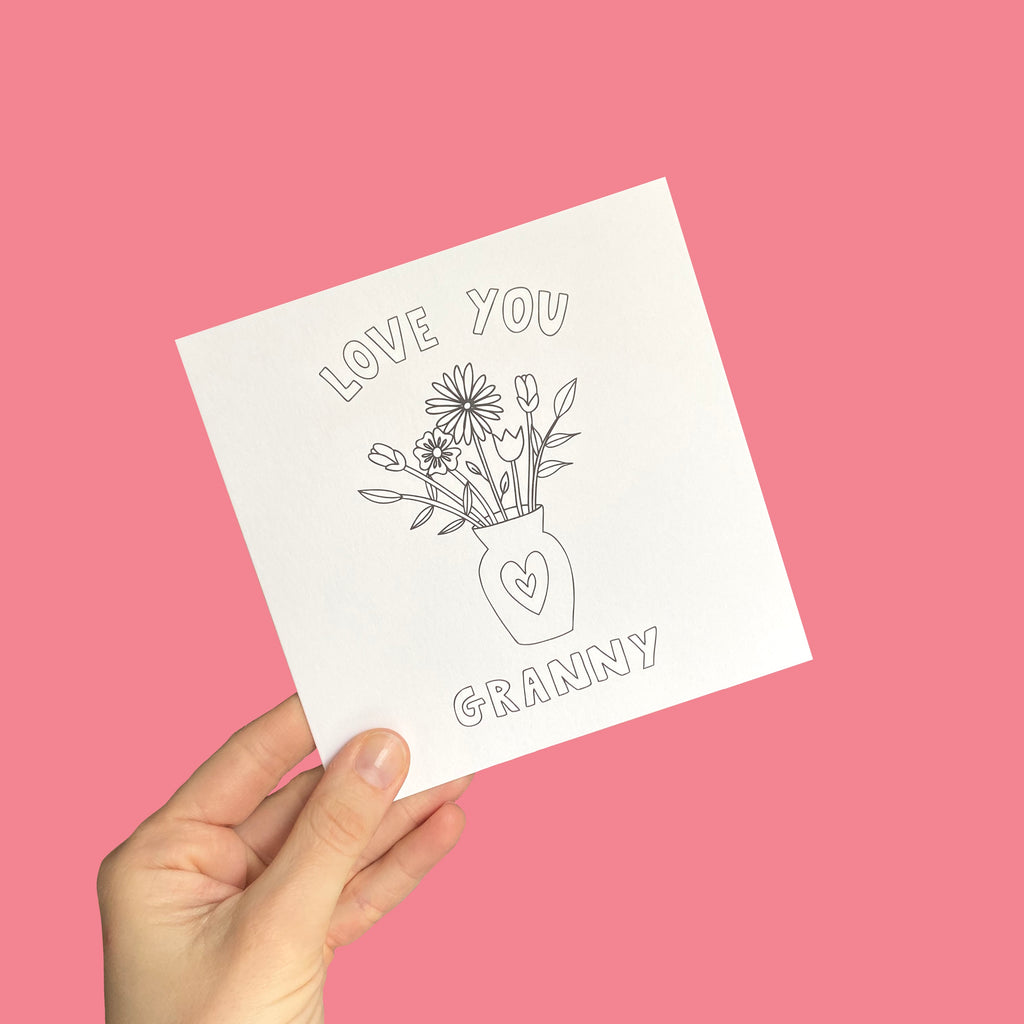 Love you Granny - colouring in card