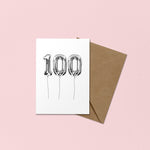 100 foil balloons card