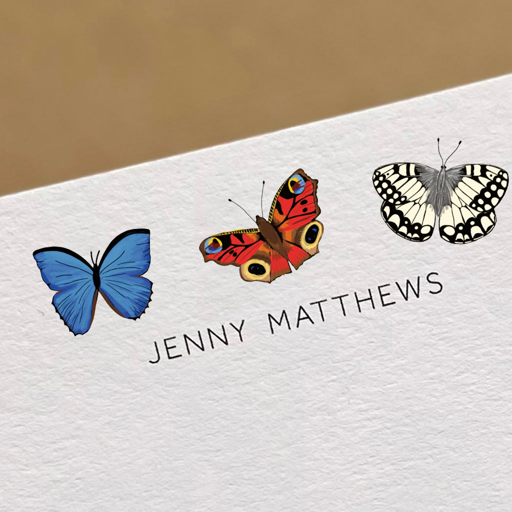 personalised butterfly notecards