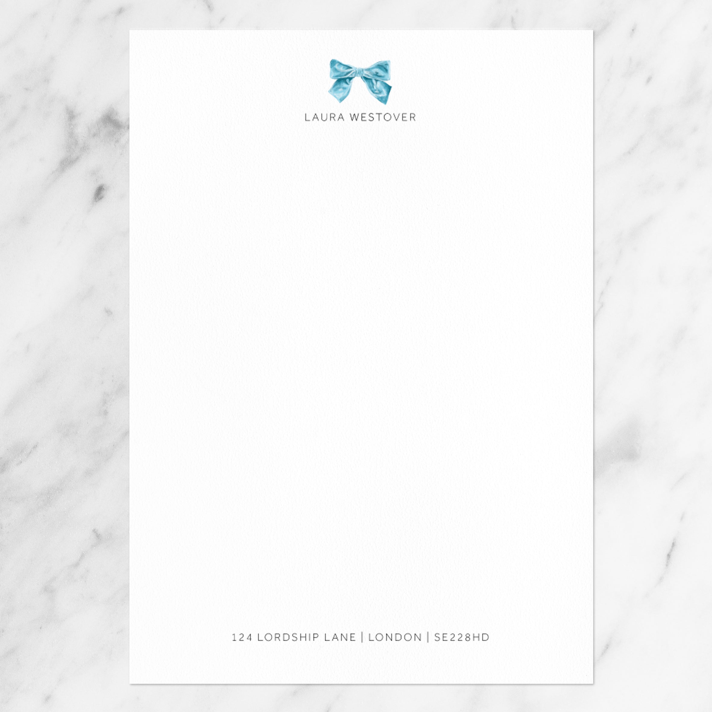 personalised bow stationery