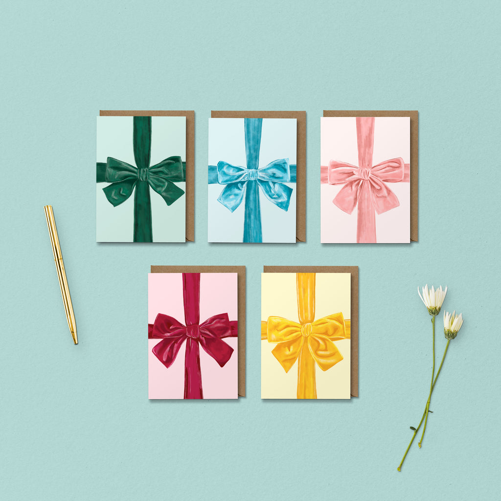Set of 5 Bow Cards