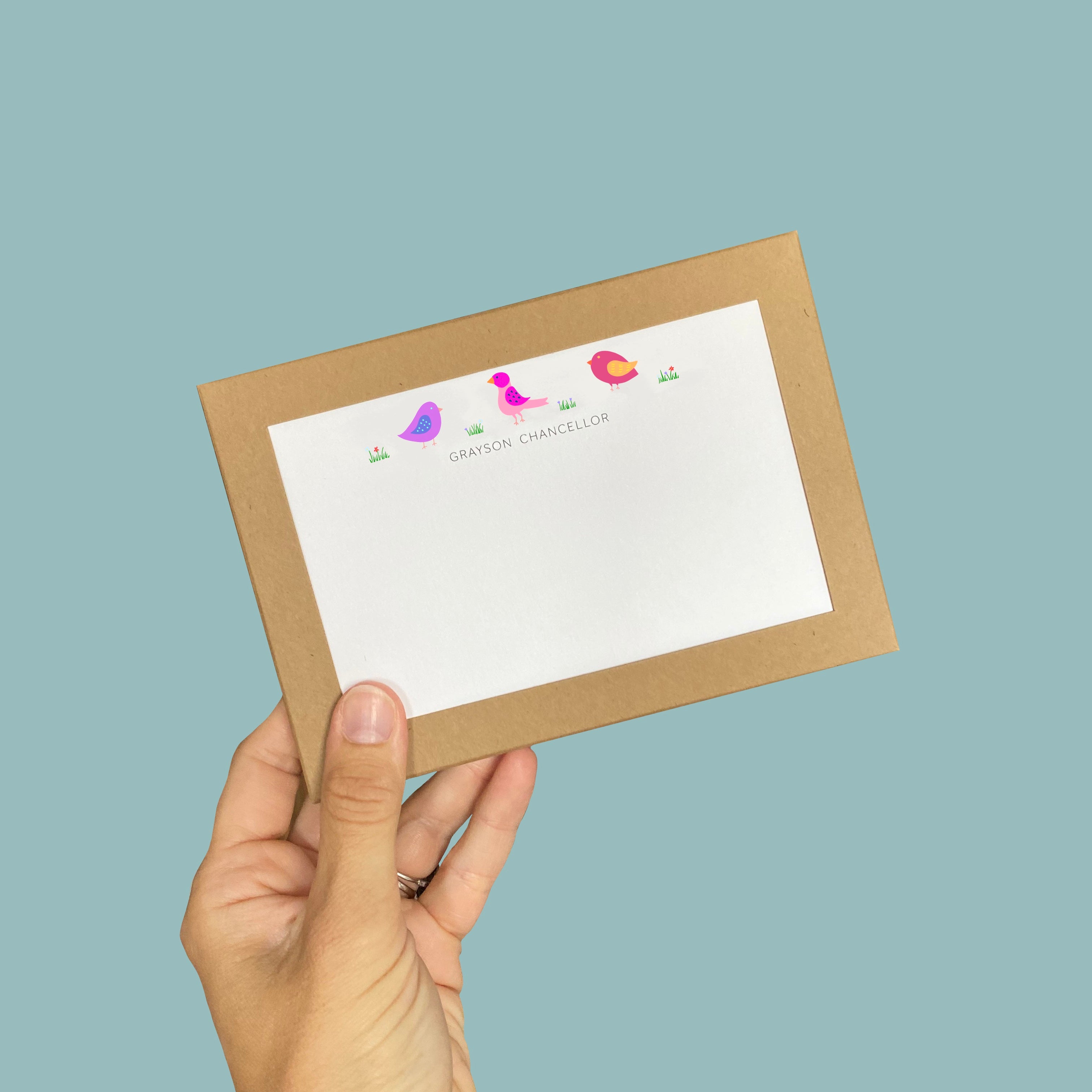 Personalised Birdy Notelets / Correspondence cards