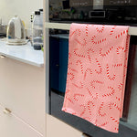 pink and red christmas tea towel