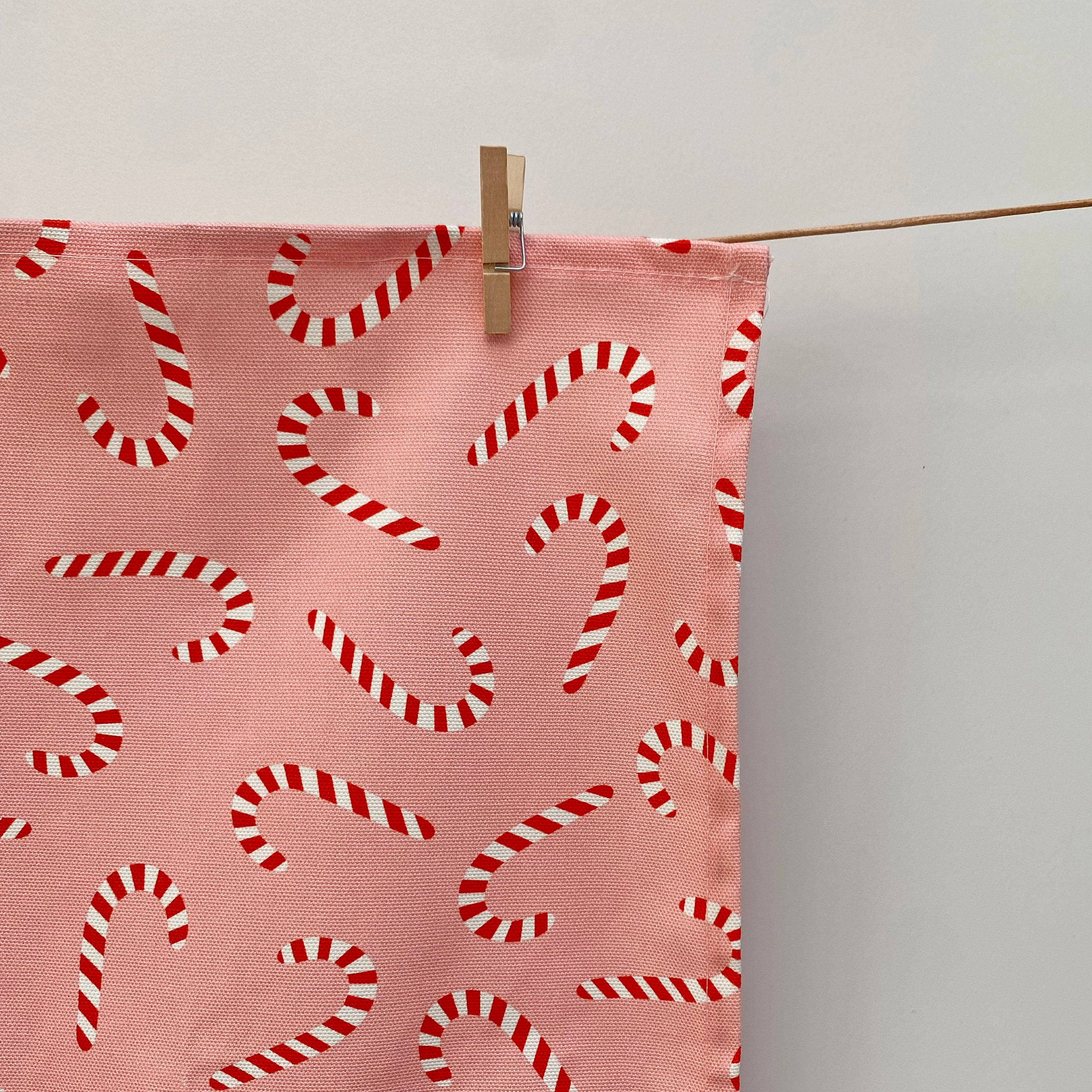 pink christmas tea towel