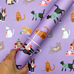 Christmas cats wrapping paper roll