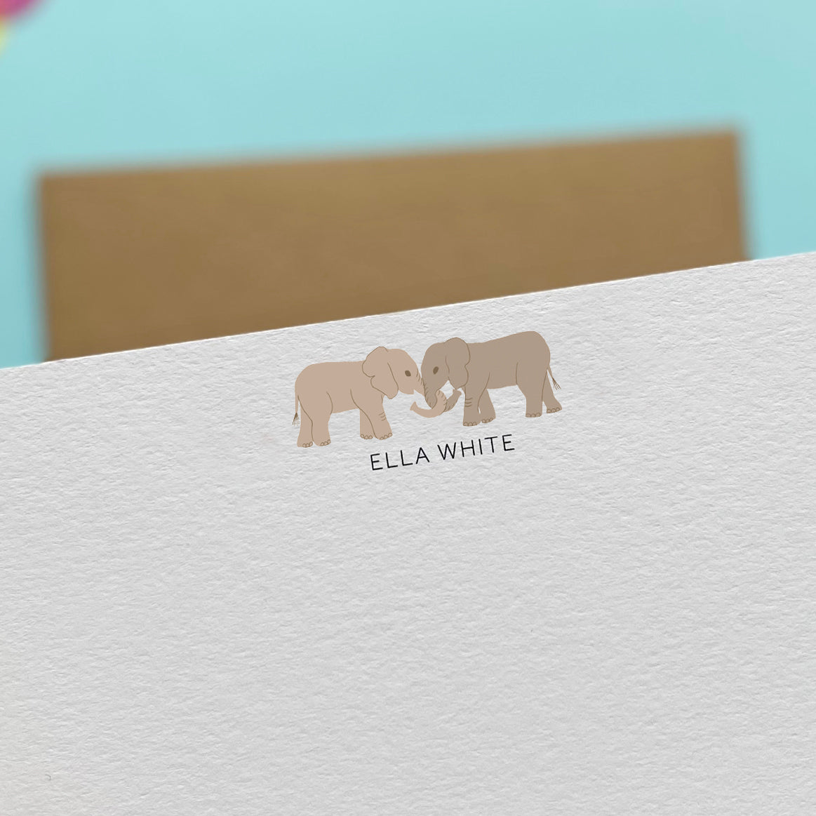 Personalised Elephant Notelets / Correspondence cards – Lizzie Chancellor