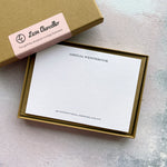 Engraved font correspondence cards