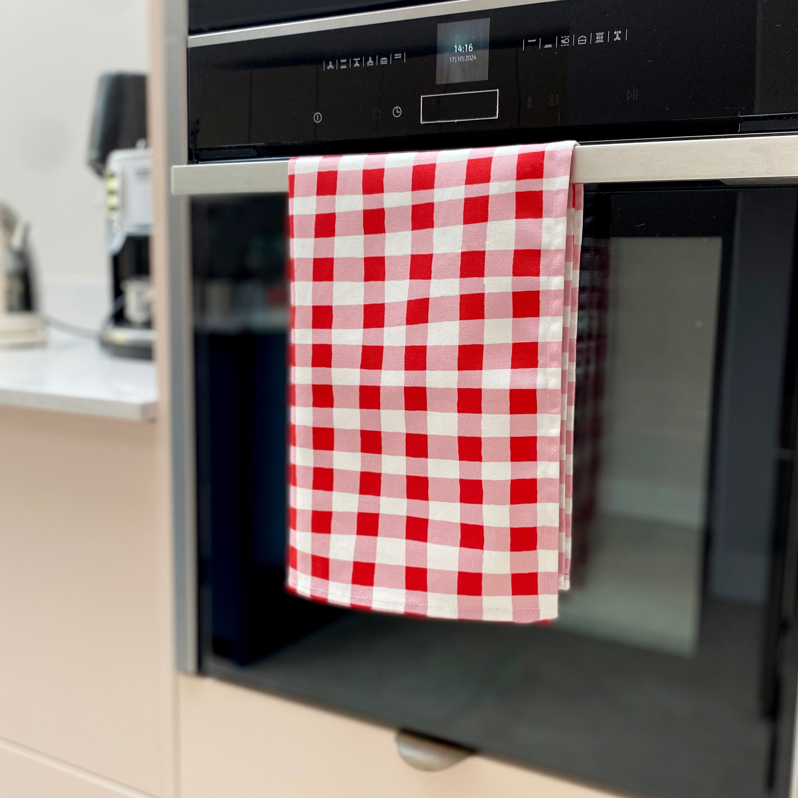 red check tea towel