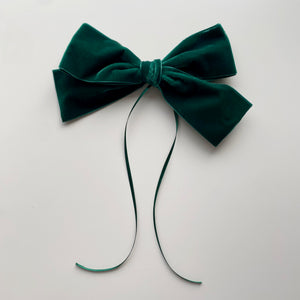 Green velvet napkin ties