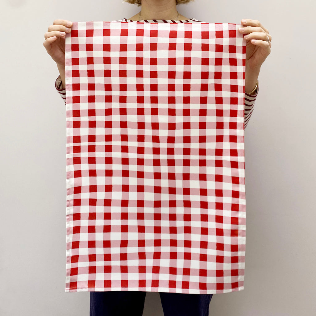 gingham Christmas Tea Towel