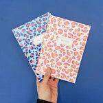 set of 2 leopard print notebooks