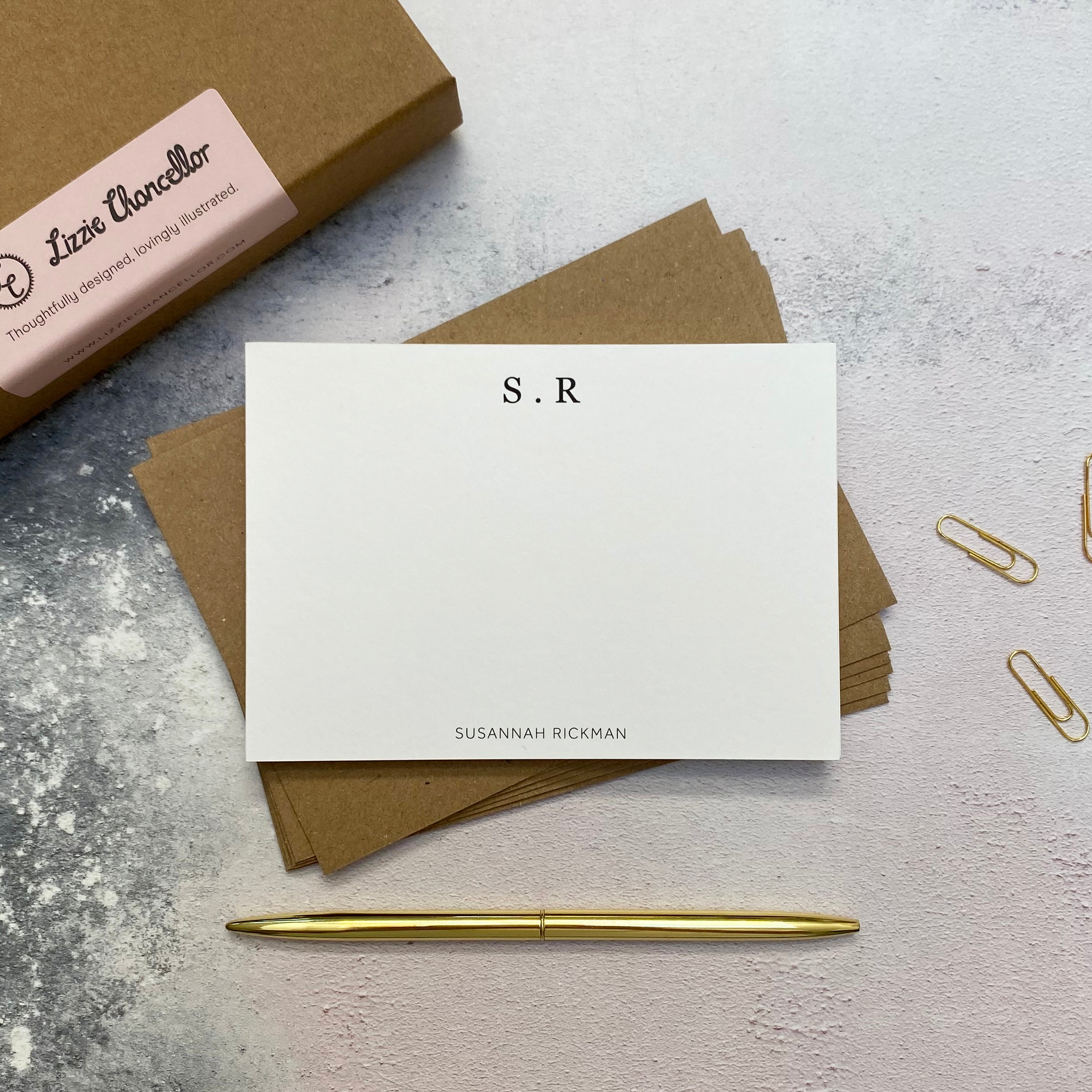 Boxed set of Monogram Correspondence Cards