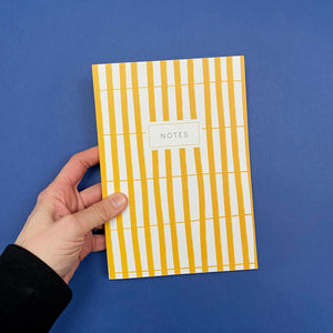 mustard stripe notebook