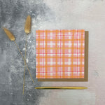 Pink & orange check birthday card