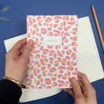 pink leopard print notebook