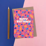 pink terrazzo birthday card