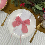 napkin tie pink velvet