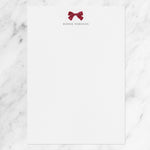 red bow personalised writing paper