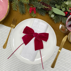 red velvet napkin tie