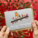 singing robin christmas card