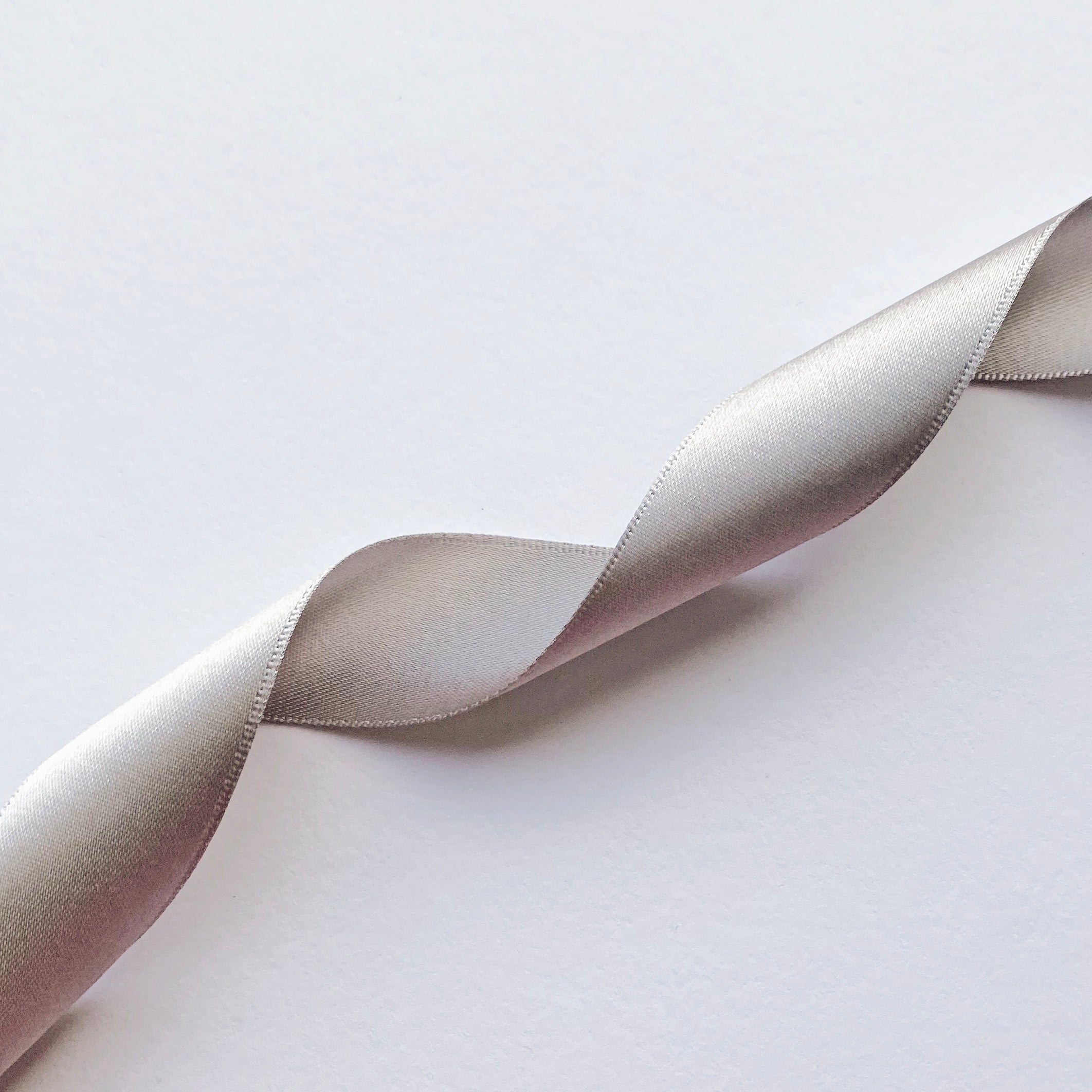 Silver grey double satin ribbon
