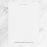 White personalised writing paper