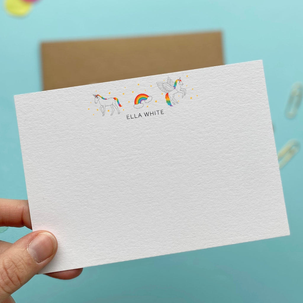 personalised unicorn thank you notes