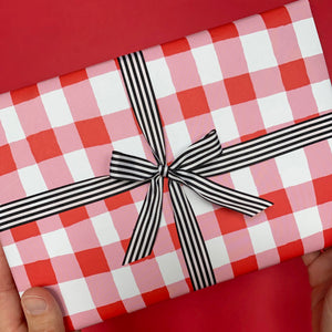 gingham gift wrap