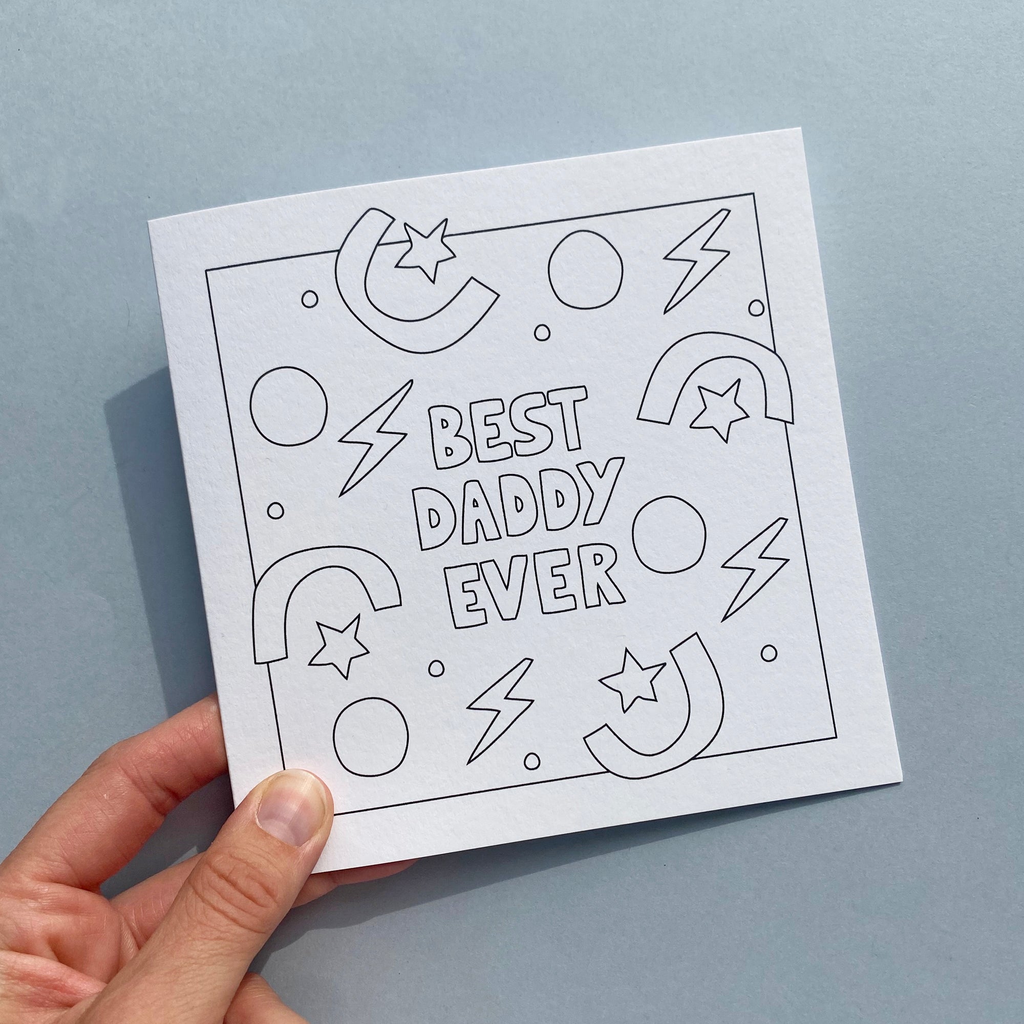 colour in father's day card