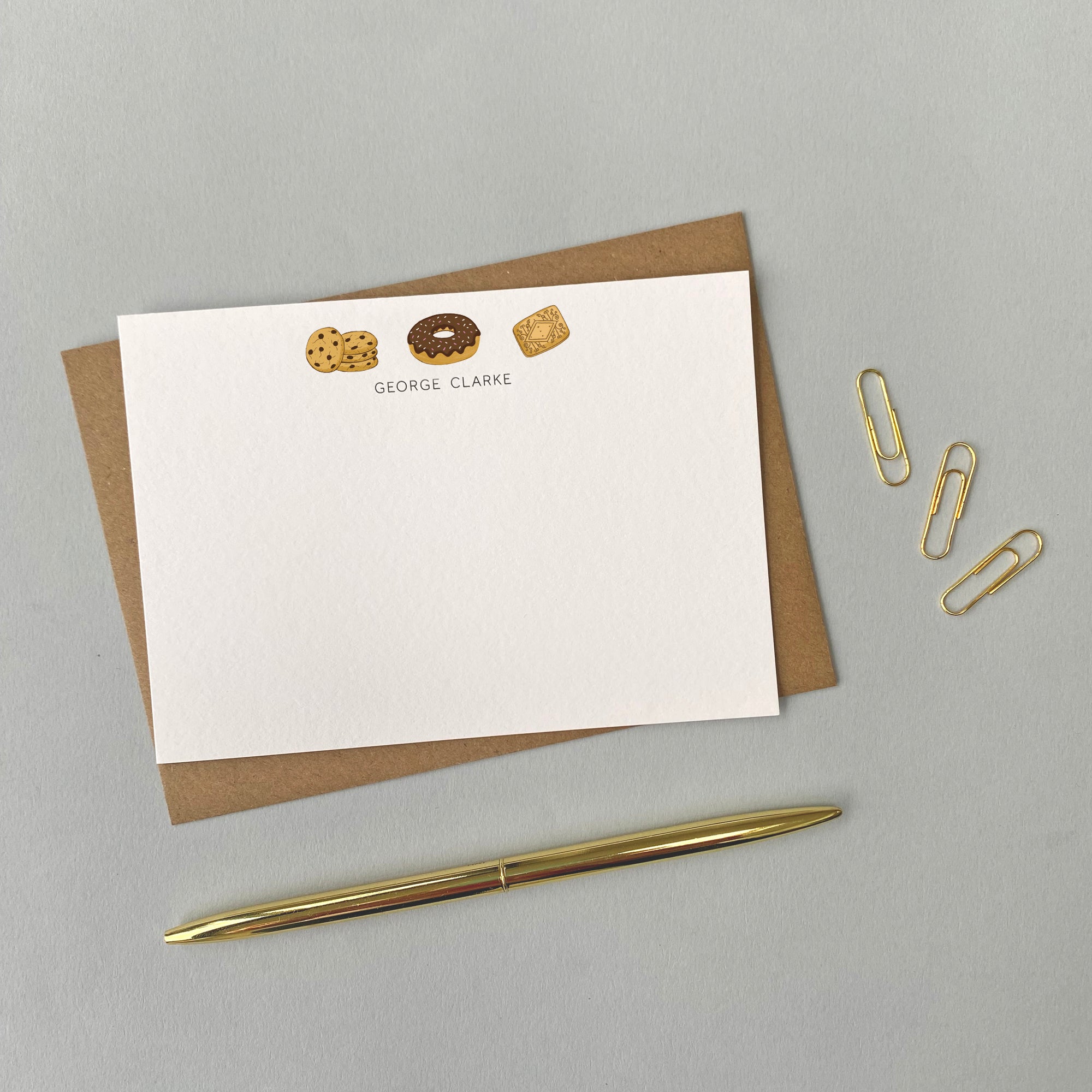 cookies and douhgnut correspondence cards