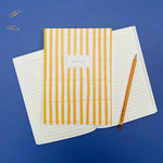 yellow lined notebook