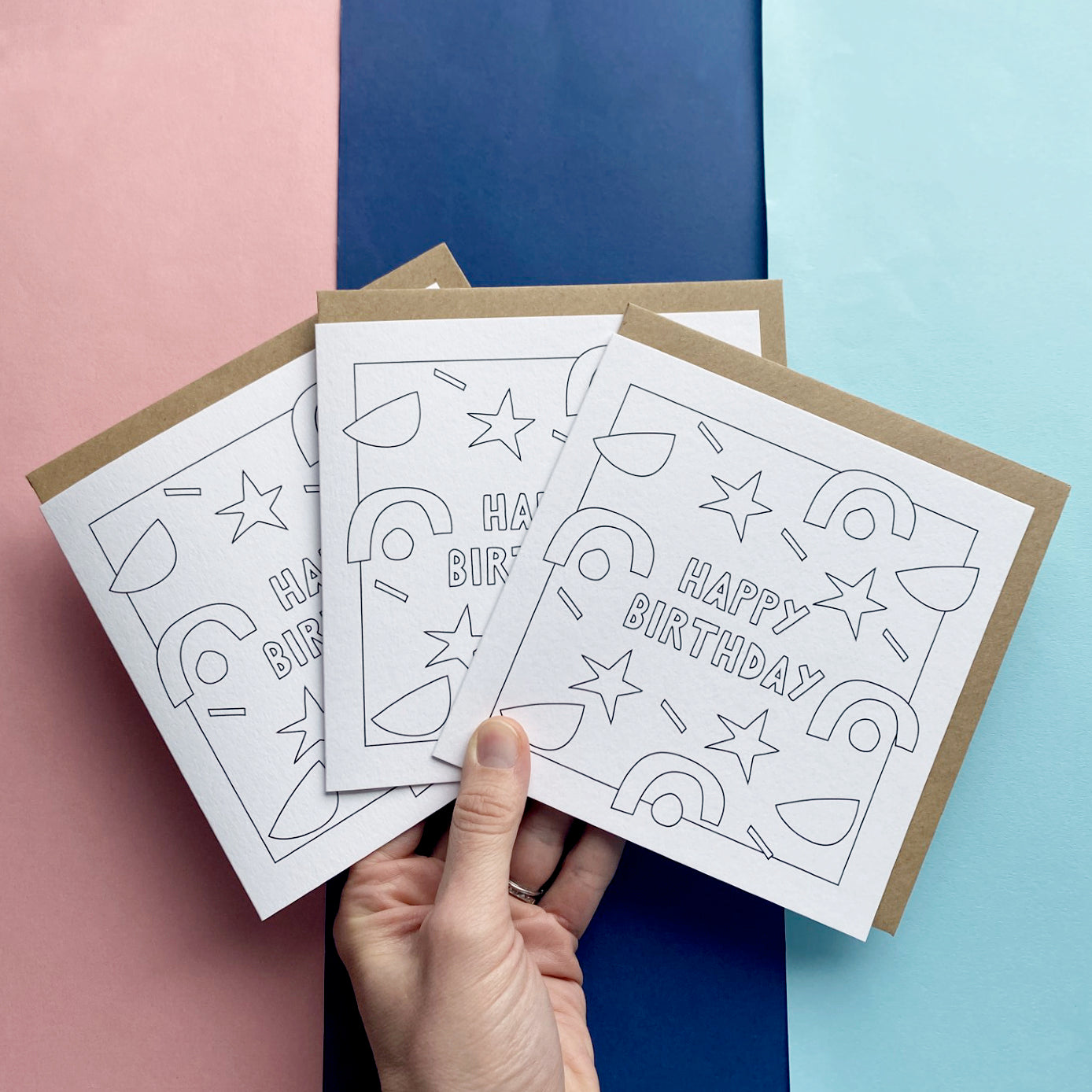 Colour In Birthday Cards