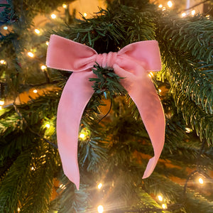 pink velvet tree bow