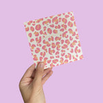 pink & peach leopard print card
