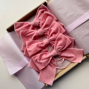 Pink Velvet Napkin Bows