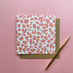 pink leopard print birthday card