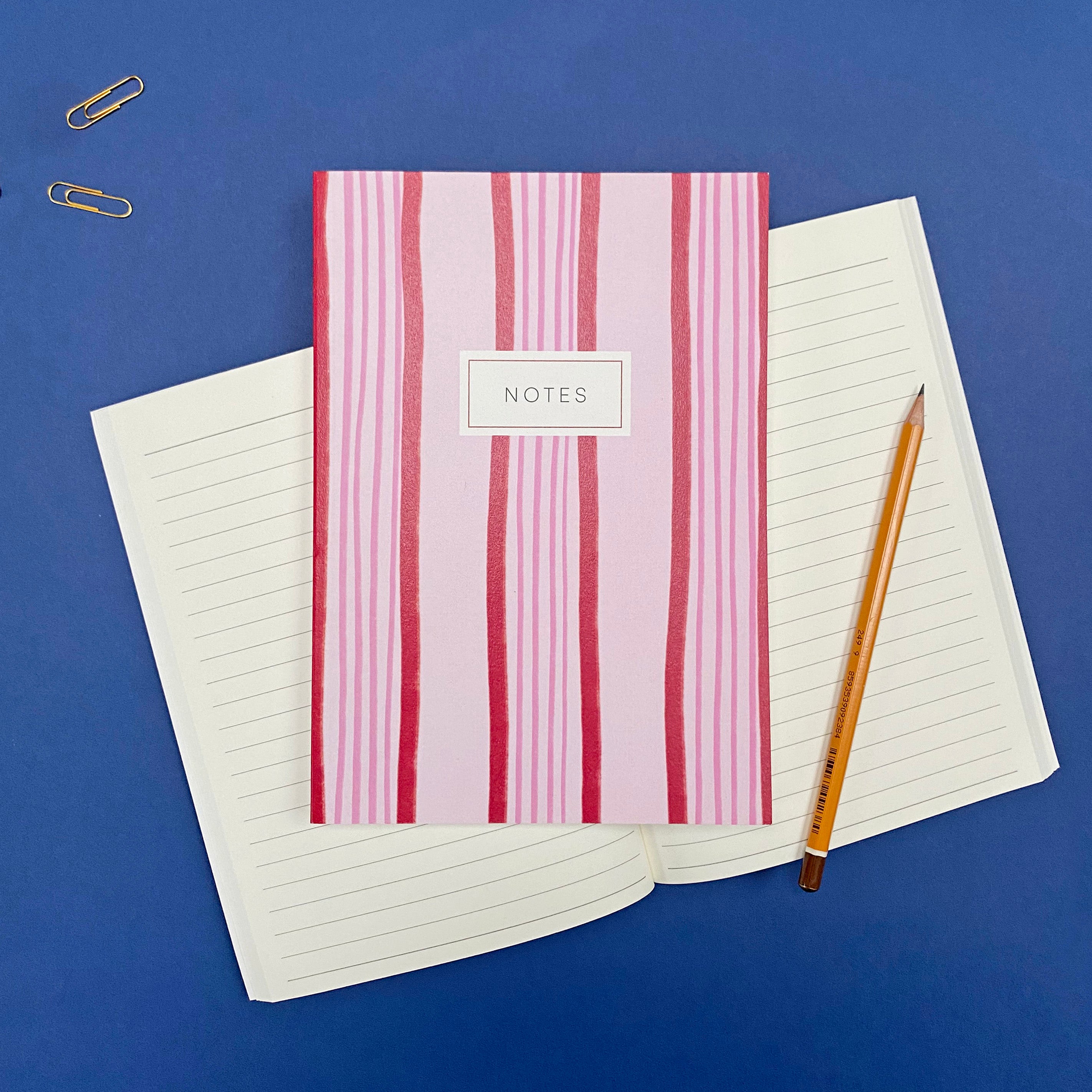 pink and red notebook