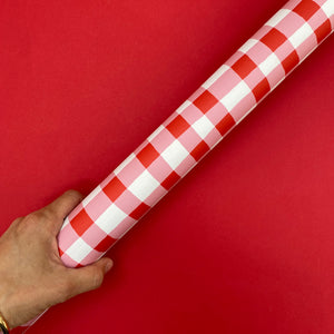 gingham wrapping paper roll