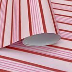 red and pink striped gift wrap