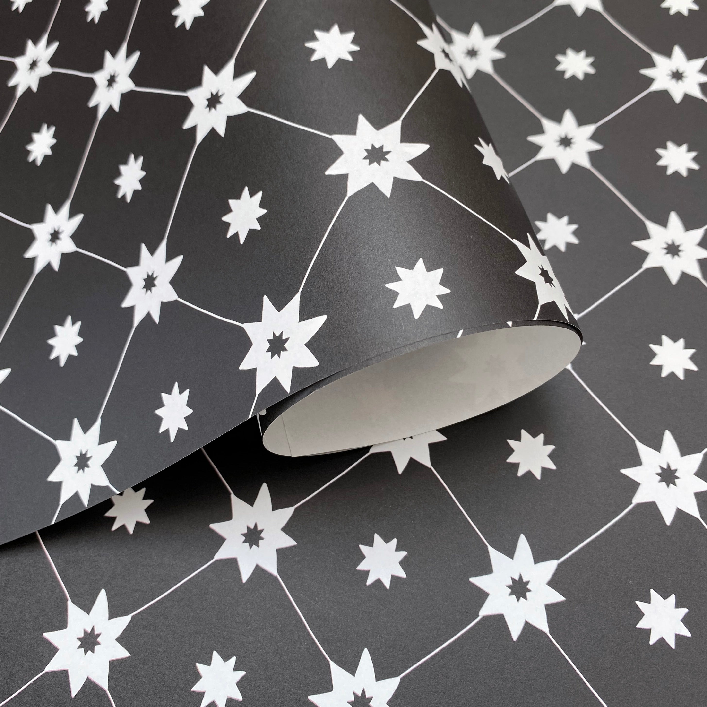 Christmas Star bland and white wrapping paper