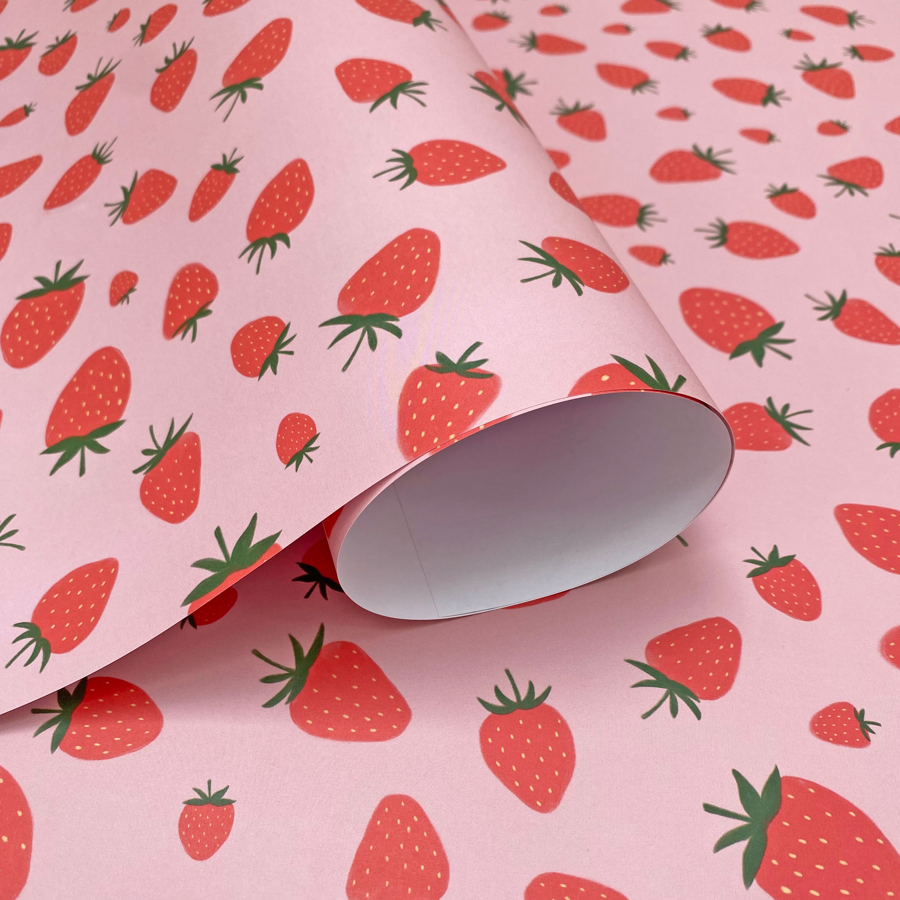 roll of strawberry wrapping paper