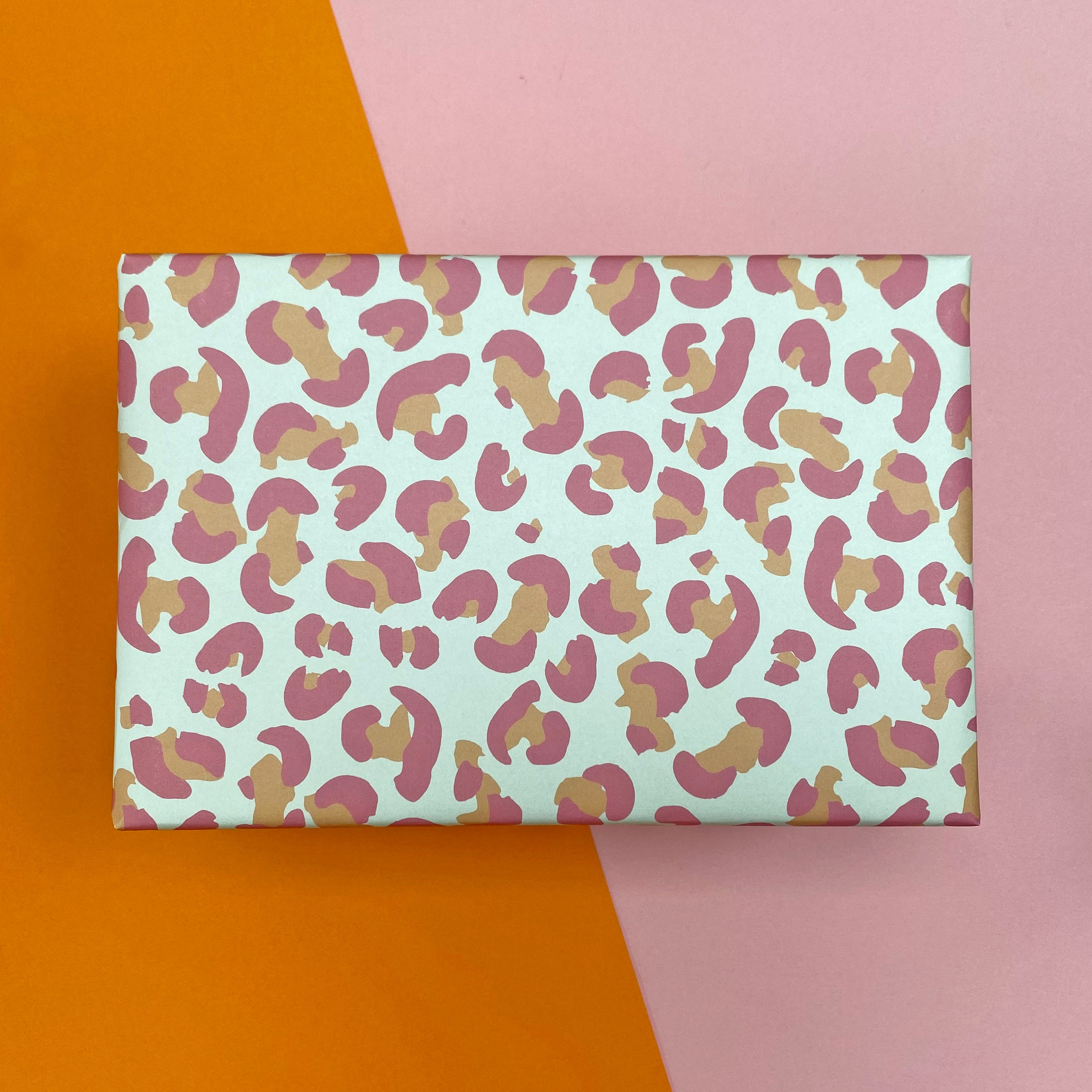 Pink and Peach Leopard Print Wrapping Paper
