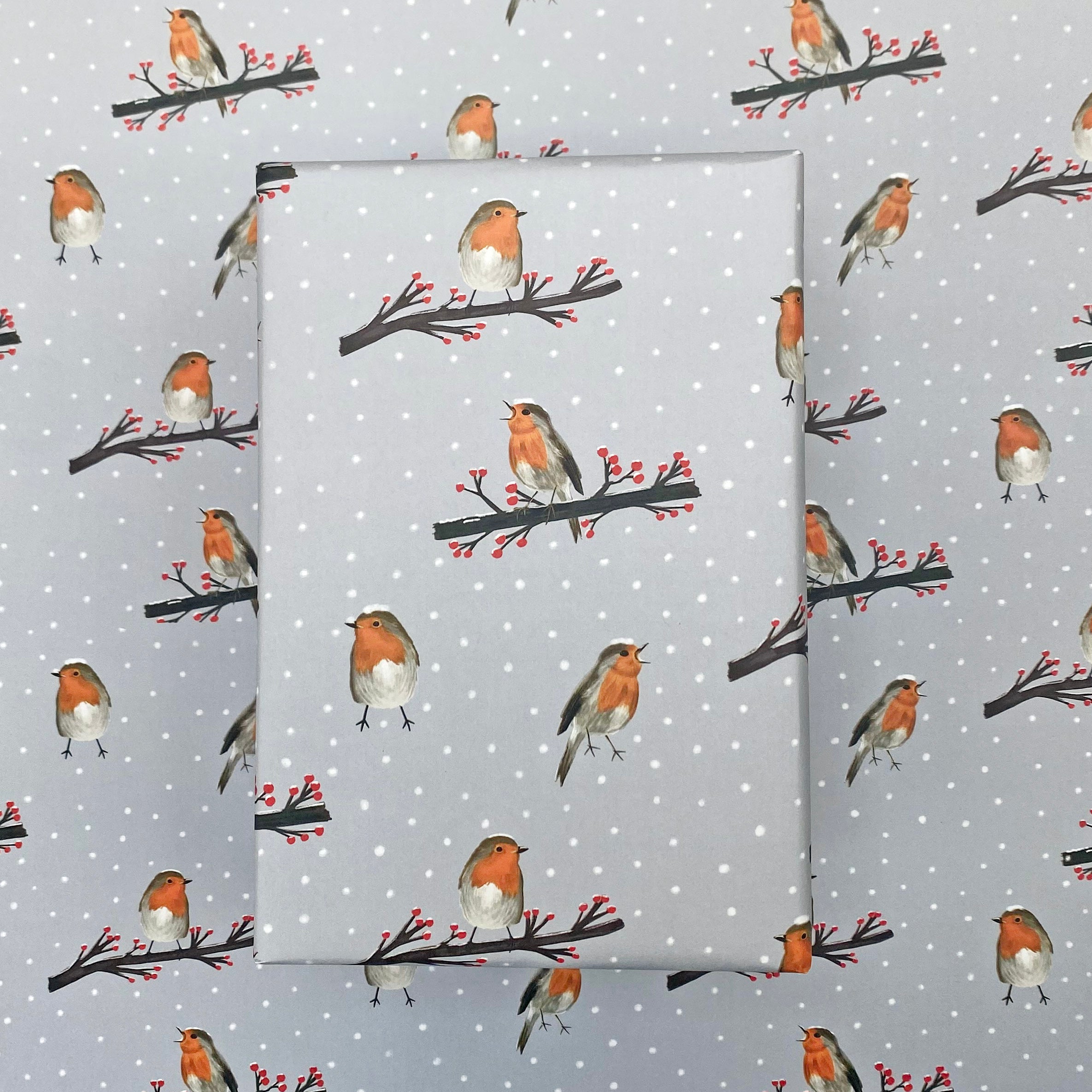 Robin Bird Target Paper Christmas Robins Wrapping Paper – Lizzie Chancellor