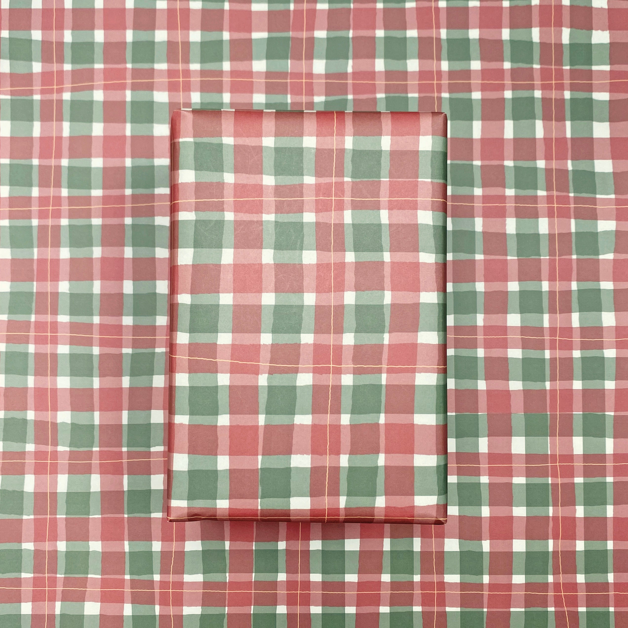 Traditional red and green wrapping paper