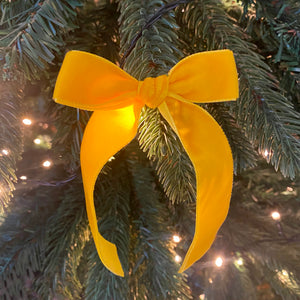 yellow velvet tree bow