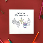 5 Baubles - colour in card