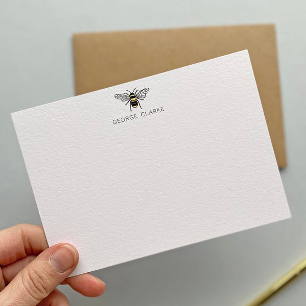 Personalised Bumble Bee Notelets / Correspondence cards – Lizzie Chancellor